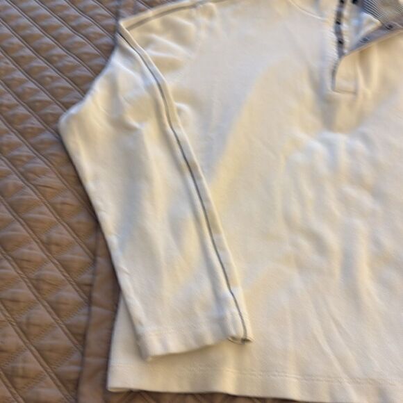 Hugo Boss Mens’ Long Sleeve Cotton Sweater. White with Gray Detail. Size Large. - Picture 4 of 7